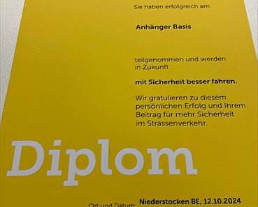 Anhänger-Weiterbildung im TCS Zentrum Stockental