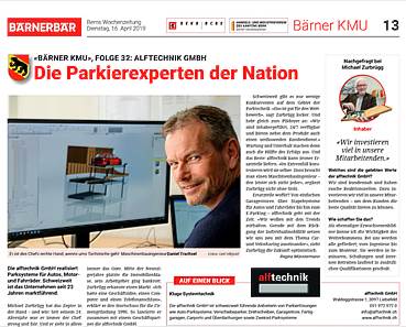 Publication dans le Bärnerbär du 16 avril 2019