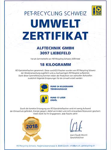 Umwelt Zertifikat